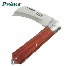 Taiwan Baoworkers PD-994 Stainless Steel Electrical Knife Bending Edge Electrician Cutter Wood Handle Folding Knife Exfoliating Knife