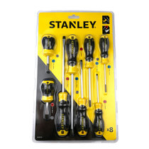 Stanley 8 pieces B series rubber handle One cross magnetic screw screwdriver set suit home 66-673-23
