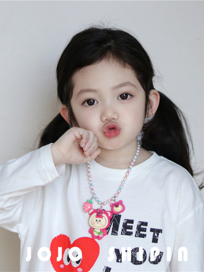 Kinderaccessoires Mädchen Cartoon Prinzessin Perlenkette kleines Mädchen Elsa Kurome Anhänger Halsband Babyschmuck