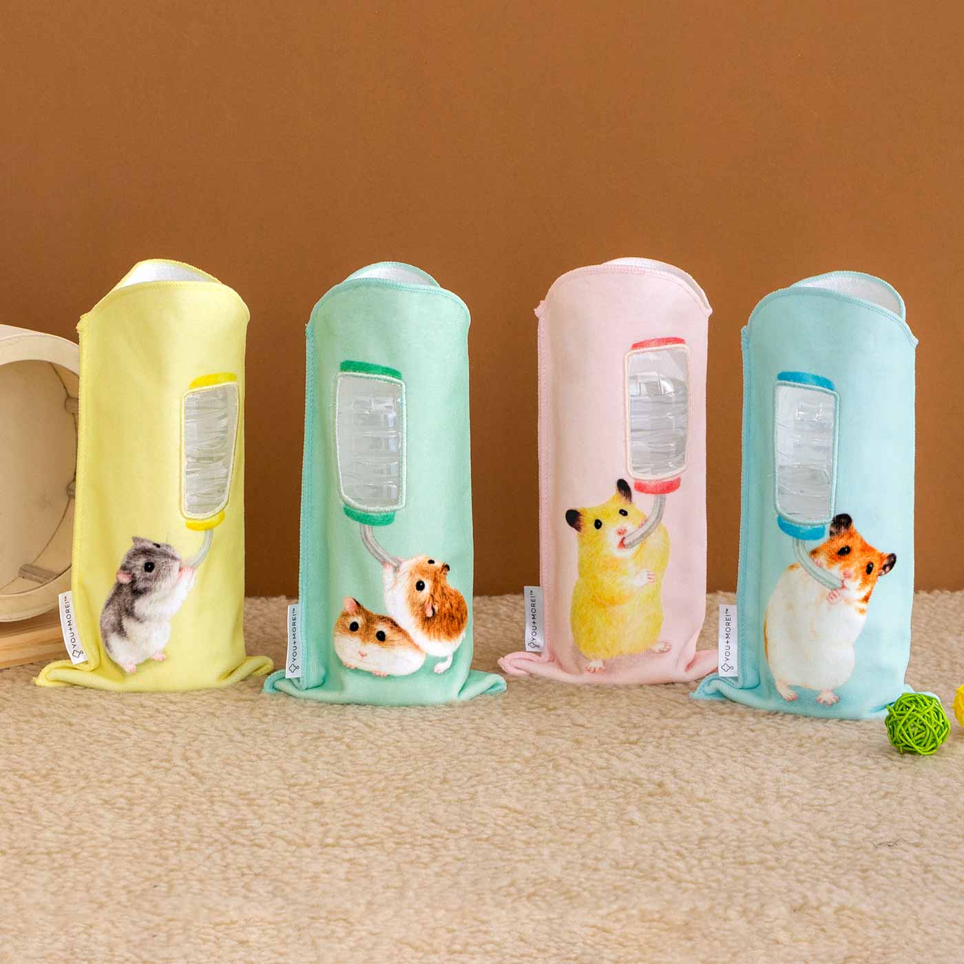 Stock Felisimon Japan Replenish Hydration! Hamster shape Towel material Baote bottle set cup sleeve