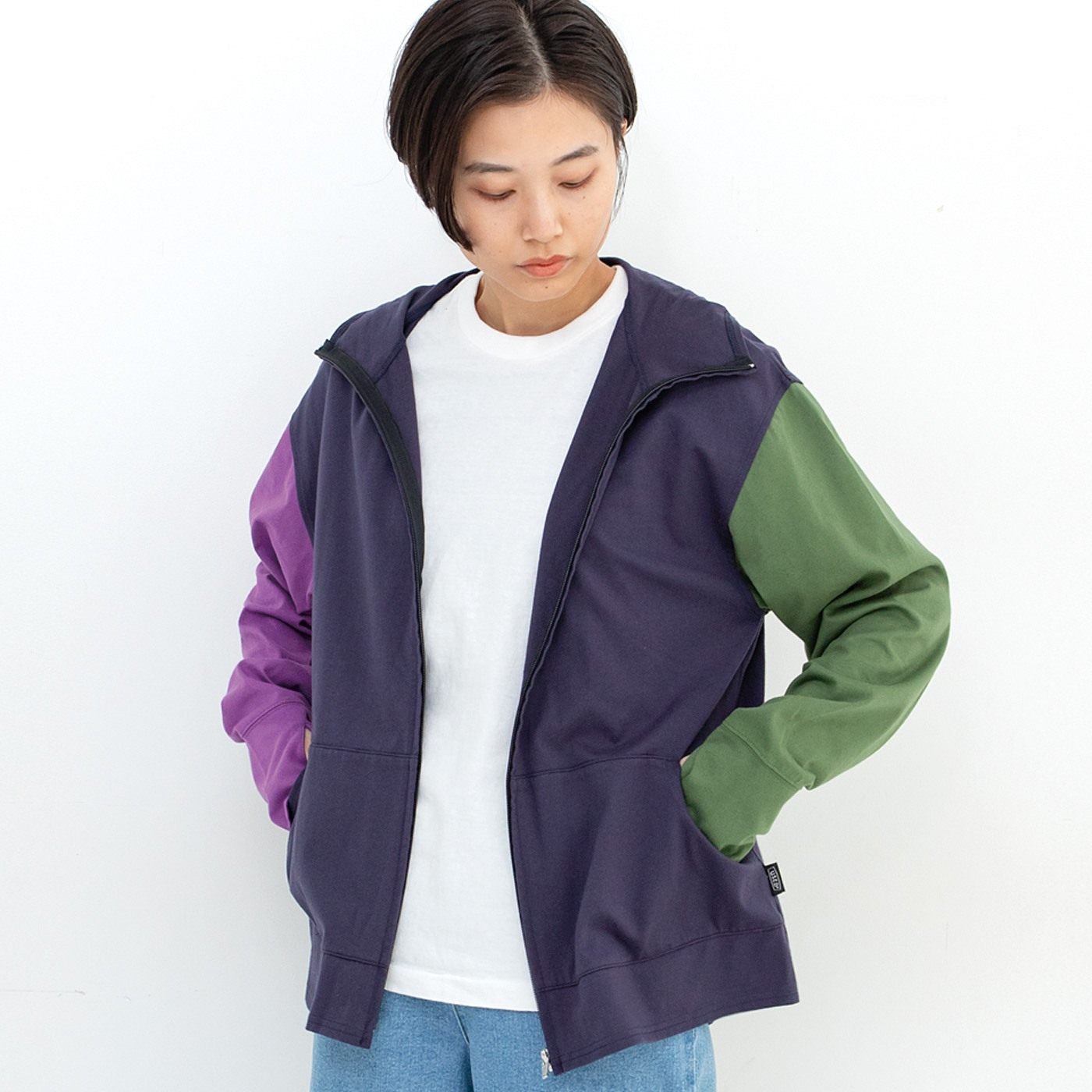 Japanese brand domestic spot Japanese-style color matching thin summer water-absorbing quick-drying & UV-proof loose hooded jacket shipment