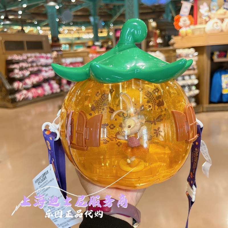 Special Offer Shanghai Disneyland Halloween Stellalou Pumpkin Storage Bucket Candy Bucket Glowing Storage Jar