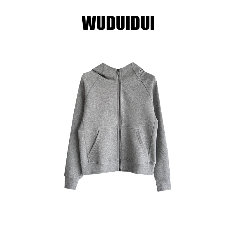 Wu Dui Dui's Classic Ju Is Easy to Wear! Stylish Double-Zipper Sports Hooded Sweatshirt Jacket for Women Wu Dui Dui's Classic Ju Is Easy to Wear! Stylish Double-Zipper Sports Hooded Sweatshirt Jacket for Women