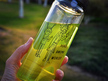 Rick and Morty around 500ml large capacity heat-resistant glass handy cup portable canvas bag