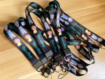 Rick and Morty around homemade long nylon mobile phone lanyard