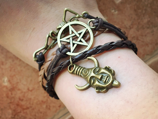 Evil Force Surrounding super natural vintage leather Rope Bracelet