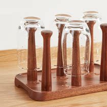Cup shelf storage rack upside down table ins Cup rack teacup drain rack metal decorative rack multi-purpose rack wooden