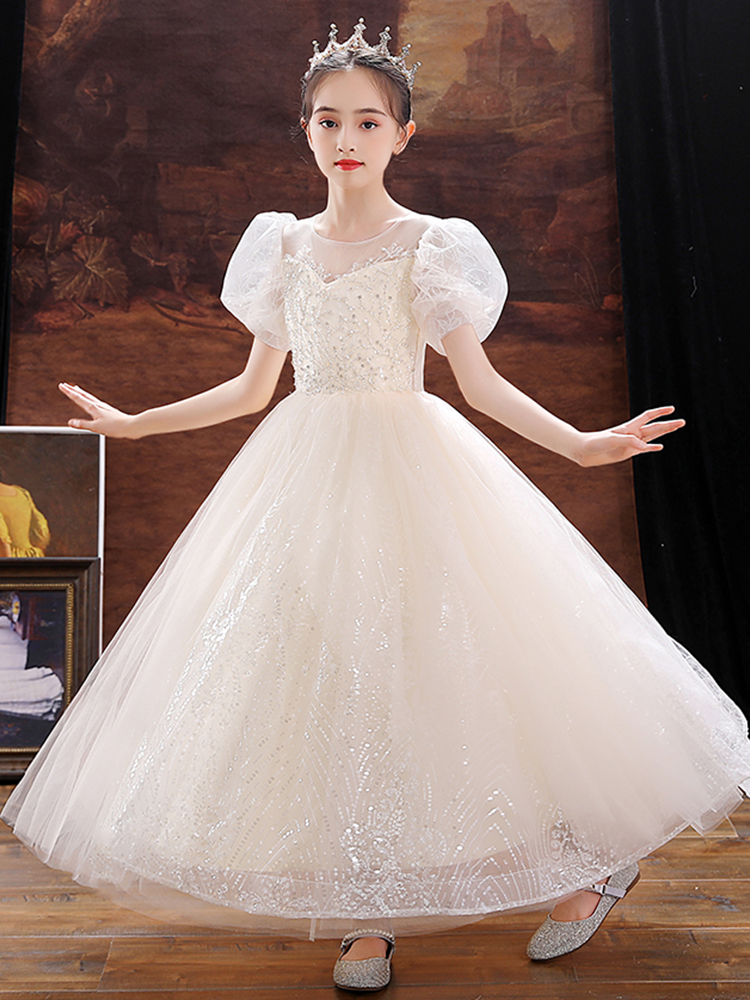 Children's princess dress dress Western style tutu girl high-end catwalk piano performance dress flower girl wedding dress