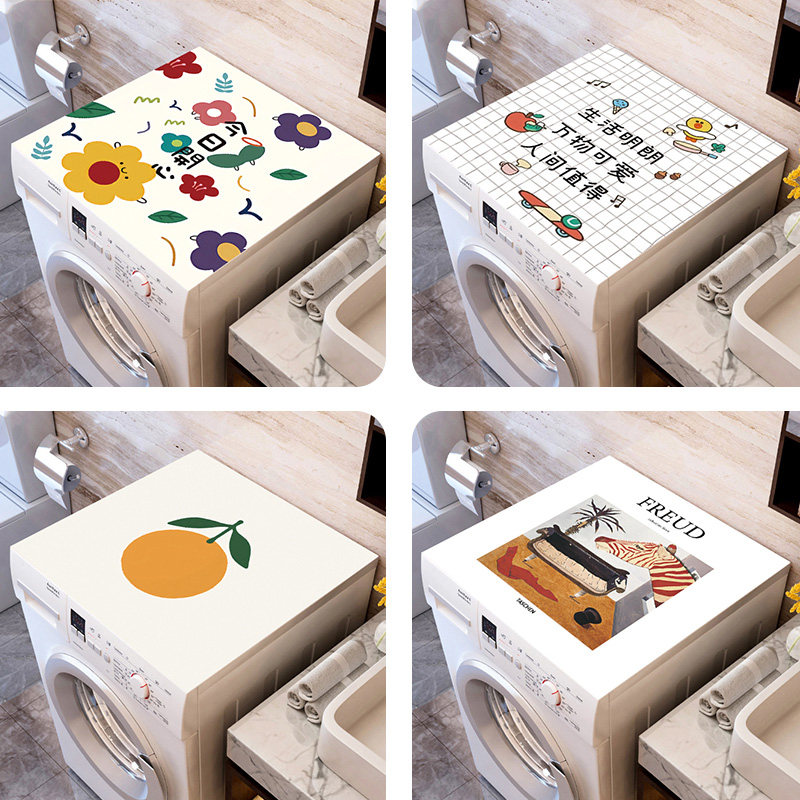 Refrigerator washing machine cover cloth pvc mat dust cloth cover waterproof sunscreen mat shade bedside table roller Nordic wind