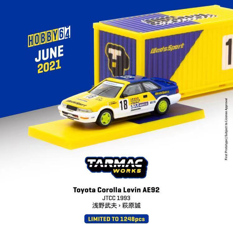 新品特惠 Tarmac Works Tw 164豐田corolla Levin Ae92 18號jtcc 汽車模型 Yahoo奇摩拍賣
