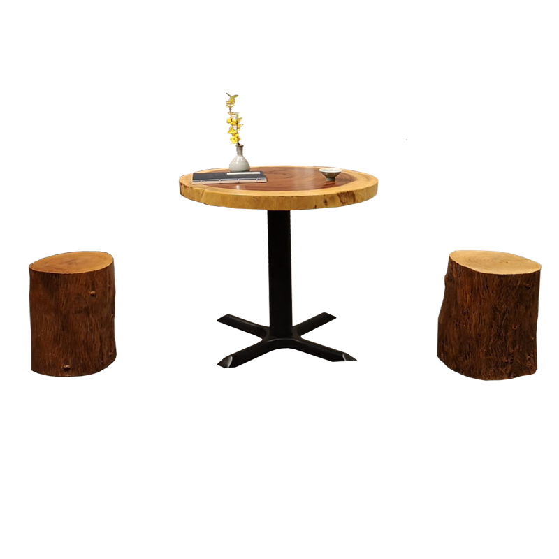 Fools log natural round tea table Bench Balcony Tea Room Original Design Day Style Zen meditation Nordic modern