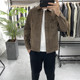 Multi-pocket lapel casual leather jacket for men