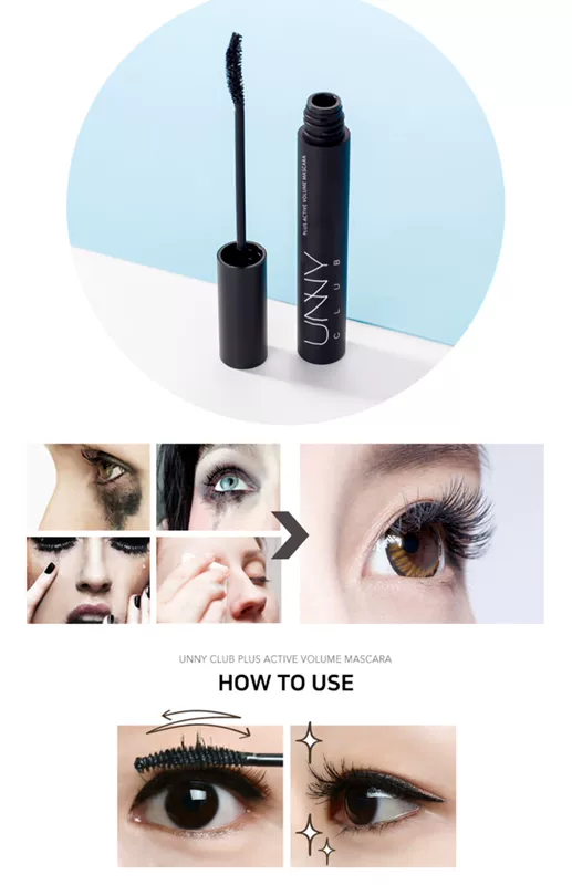 Mascara unny chính hãng của Hàn Quốc dài và dày tự nhiên không thấm nước kéo dài không nở đầu nhỏ dễ dàng để bắt đầu - Kem Mascara / Revitalash