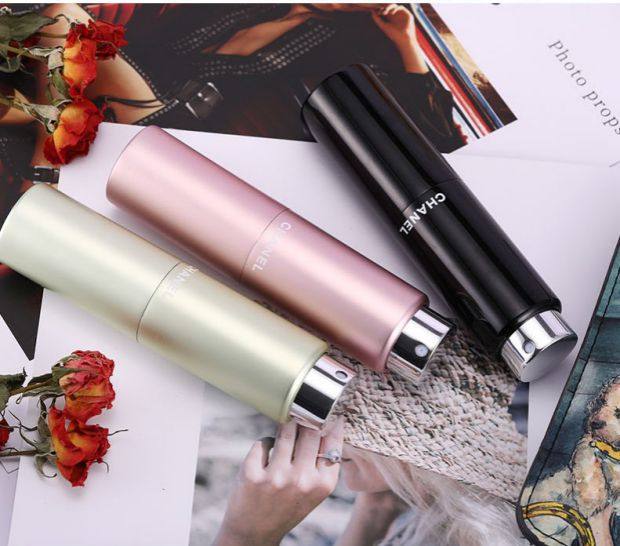 New products 8ml20ML men's rotary aluminum permalink split bottle glass spray bottle travel trial bag empty bottle