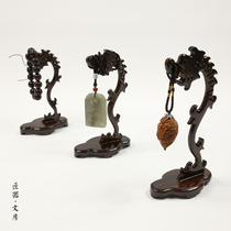Single faucet hanging jade frame Wood carving hanging jade frame Hand string hanging frame text play hanging parts display wooden frame Rosary frame