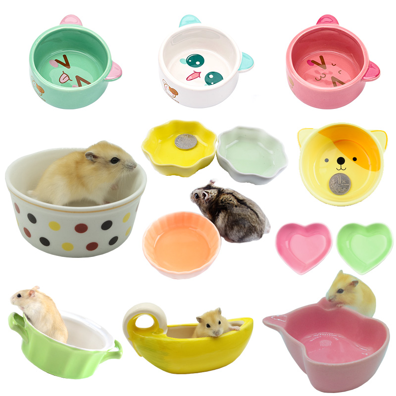 Hamster supplies food basin ceramic hedgehog bowl anti-flip feeder food box Golden Bear honey bag Shirrel squirrel rice bowl food plate