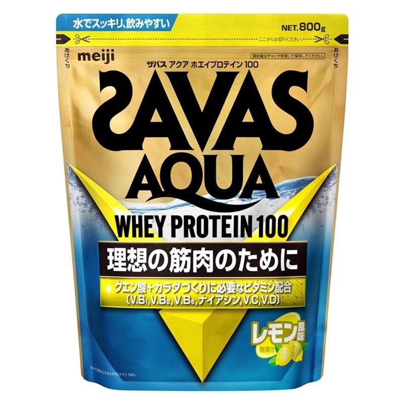 【日本直邮】MEIJI明治SAVAS 匝巴斯 理想肌肉 乳清蛋白粉 柠檬味 运动维生素B健康800g