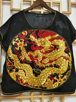 Original ethnic style womens clothing pan gold hand embroidered Longtu vest womens waistcoat vest Chinese style vintage horse clip