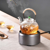 Mini electric ceramic stove tea stove mute small 1200W iron pot round water boiling tea maker household tea set insulation stove