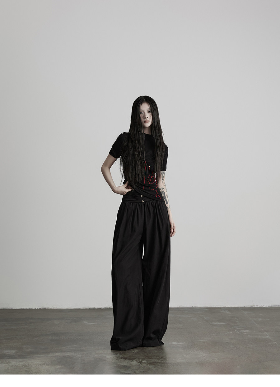 INDULGE Mystic Crinkle Loose Wide-Leg Pants