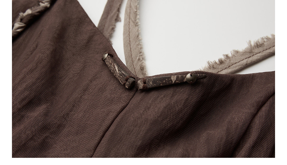 INDULGE Hand-Woven Beaded Back-Tie Layered Slip Dress