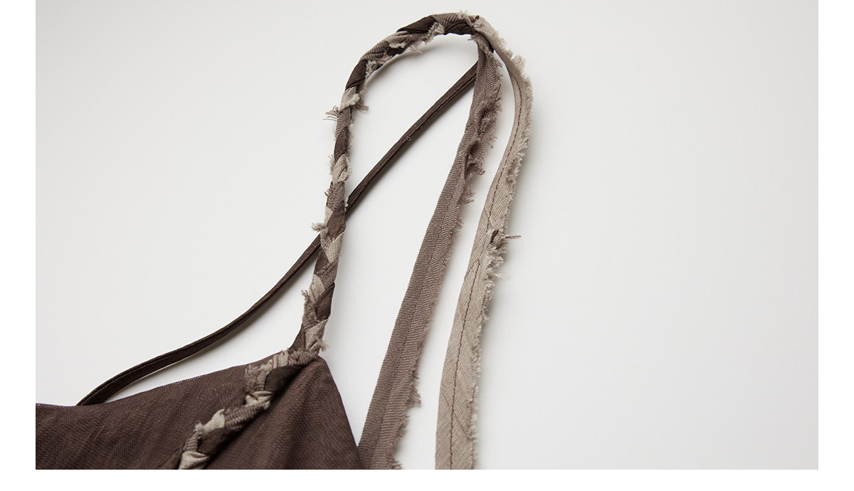 INDULGE Hand-Woven Beaded Back-Tie Layered Slip Dress