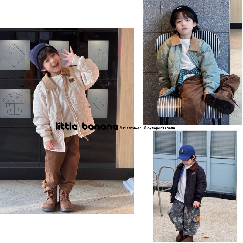 No Discounts, Original Korean Brand, Boys and Girls Children's Spring, Autumn, and Winter Collared Long-Sleeve Lightweight Soft Cotton Jacket, Highly Recommended
