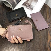 Pocket women leather small 2021 new short mini simple ultra-thin short wallet card coin bag