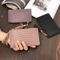 2021 new short wallet women leather zipper coin purse cowhide ultra-thin coin bag simple crocodile pattern money clip