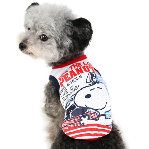 Японская домашняя одежда Snoopy Big Head Printed Mesh Vest Top Bulling Одежда для собак/5