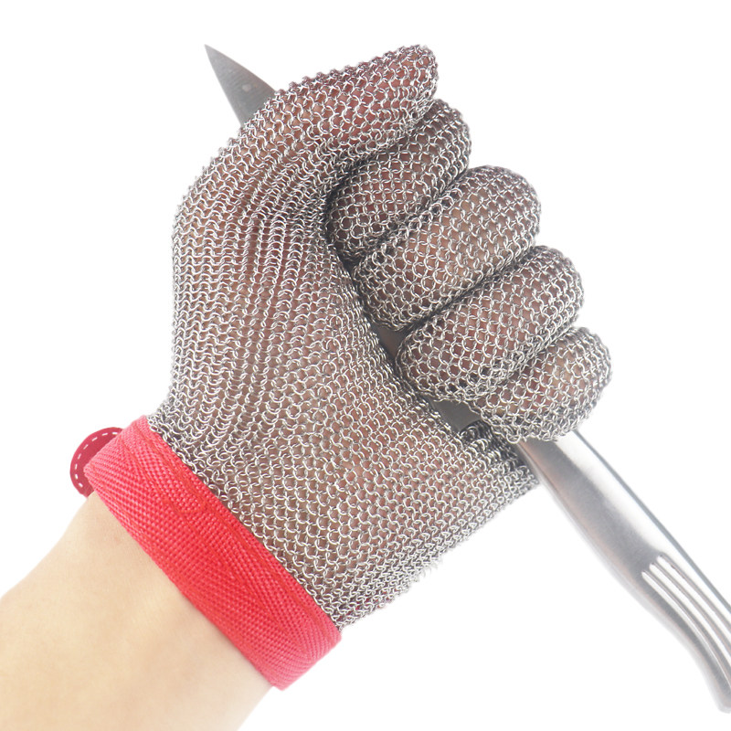 Stainless steel metal anti-cut steel wire gloves anti-electric saw cutting bed electric scissors cutting bone machine kitchen to kill fish open oysters