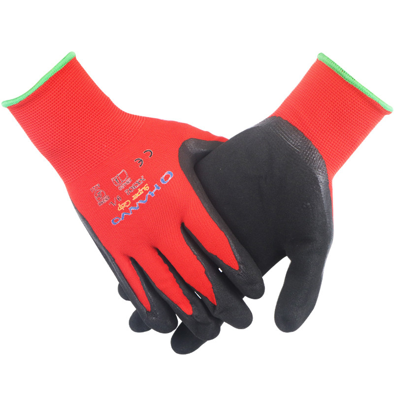 Constant glow NX302 Nitrile Frosted Coat Anti-Oil Operation Gloves Wear-proof and anti-slip mechanical maintenance Hardware assembly thin