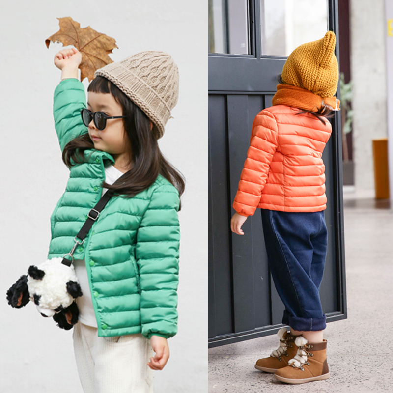 Pear Xiaoxian boys and girls winter models 2022 color ultra-light cotton clothes cotton clothes children's warm jacket E84M1795