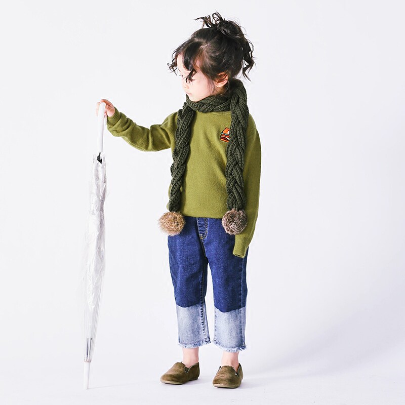 Pear Little Idle Girl Fall Thin sweaters undershirt with 80% sheep sweater sweater E74A1043