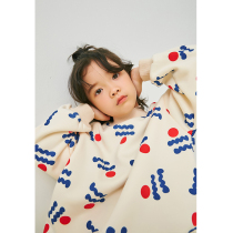 Pear small leisure children 2021 autumn and winter New Korean version of boys and girls foreign style coat in high collar plus velvet wave sweater tide