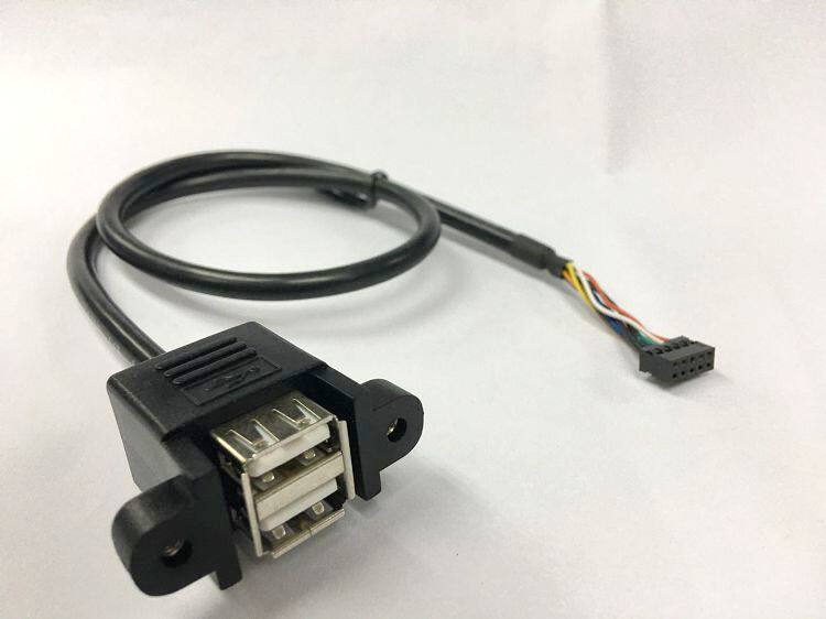 2 0 DuPont and 2 54 terminals 9 holes to USB double-layer female head with ear pure copper core shielding net