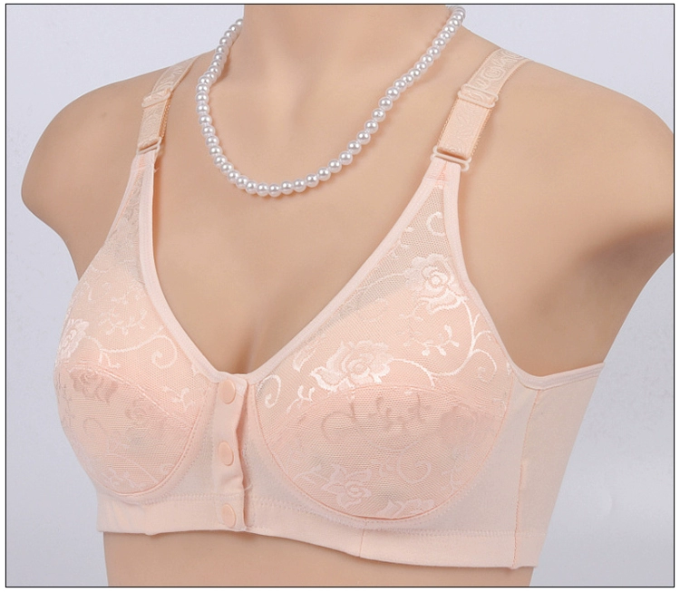Trung niên và chất béo mẹ áo ngực cotton trung niên không có vòng thép từ trị liệu phía trước khóa kích thước lớn ông già vest-phong cách mỏng đồ lót áo ngực cho người ngực lép