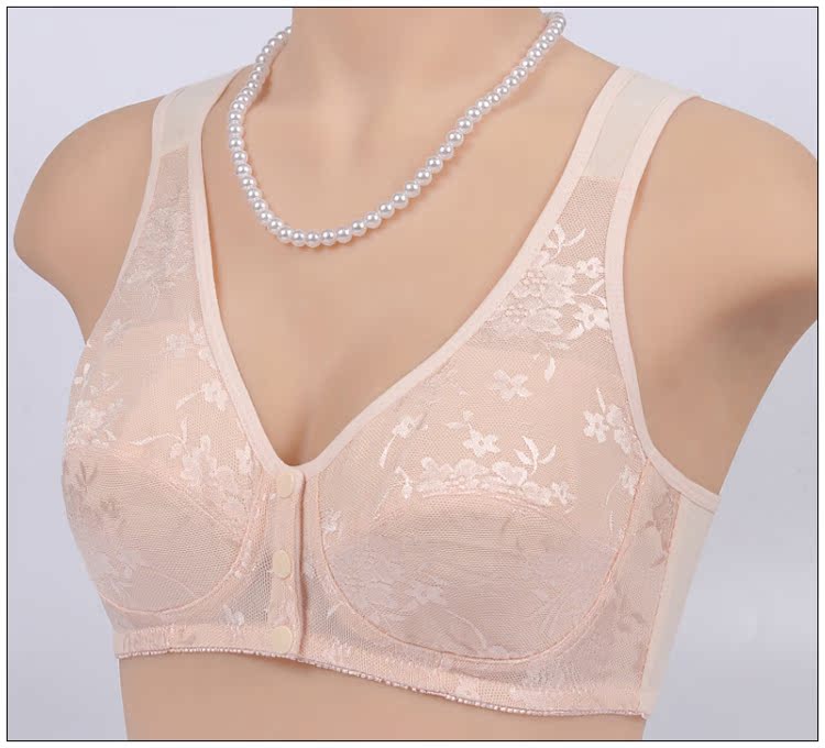 Mẹ trung niên mảnh mai khóa ngực kiểu vest không có vòng thép Phụ nữ trung niên XL cotton cũ đồ lót mùa hè đồ lót big size cho người béo