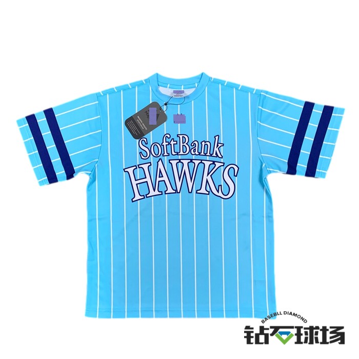 Export Japan Fukuoka Soft Silver Baseball Team Baseball Suit T-shirt Player Version Heat Sublimation Speed Dry Training