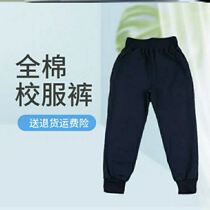 Boy Hide Green School Uniforms Pants Spring Autumn New Children Sports Trousers Girl Full Cotton Blue Pure Color Casual Pants