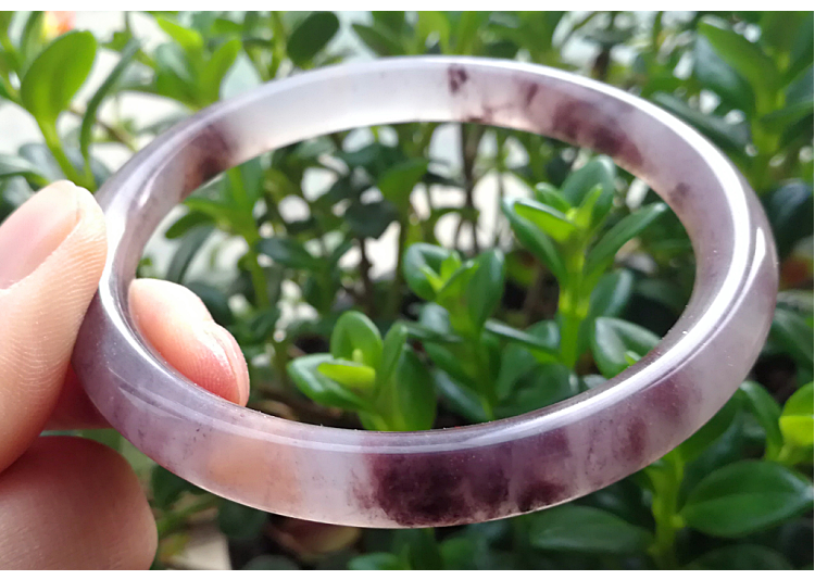 Tân Cương Jinsi ngọc bích vòng tay đá quý ánh sáng tím mô hình cô gái vòng ngọc bích quà tặng kỳ nghỉ - Vòng đeo tay Cuff vòng dâu tằm