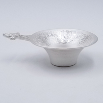 Tea Cicada sterling silver tea drain handmade pure silver 999 filter Kung Fu tea set filter tea drain tea ceremony silver tea drain
