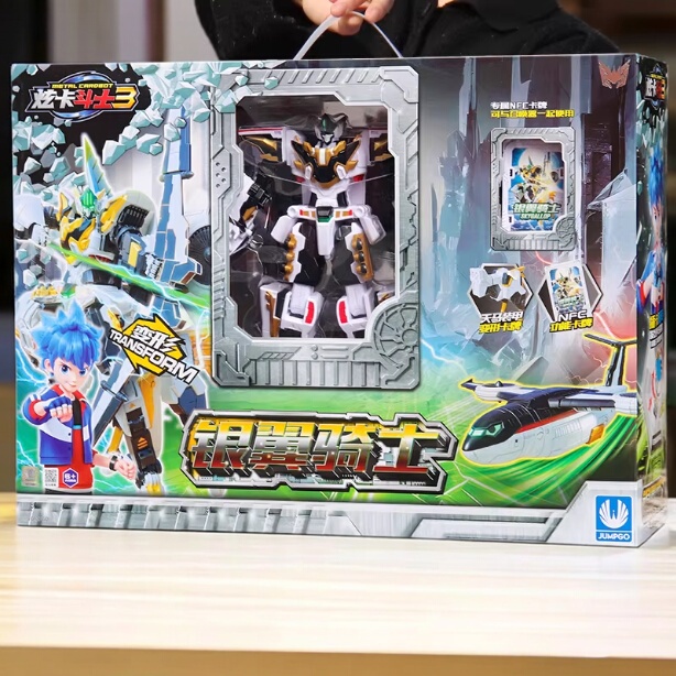 Authentic Shining Card Fighter 3 Toy Season 3 2 Transforming Robot Silver Wing Knight New Mecha King Kong Warrior