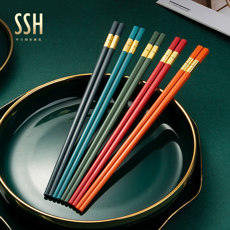 Nordic ins couple chopsticks for home anti-one-one-one-chopsticks-one-chopstick-alloy chopstick-resistant colour Chopsticks Hotel Public Chopsticks