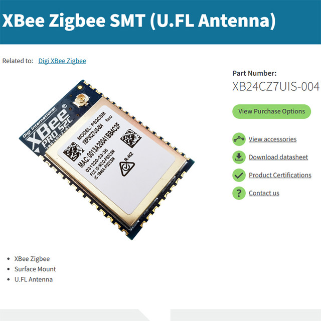 Digi Xbee S2C Xb24Cz7Uis-004 Zigbee Module Sinopec Petrochina A11 in Stock