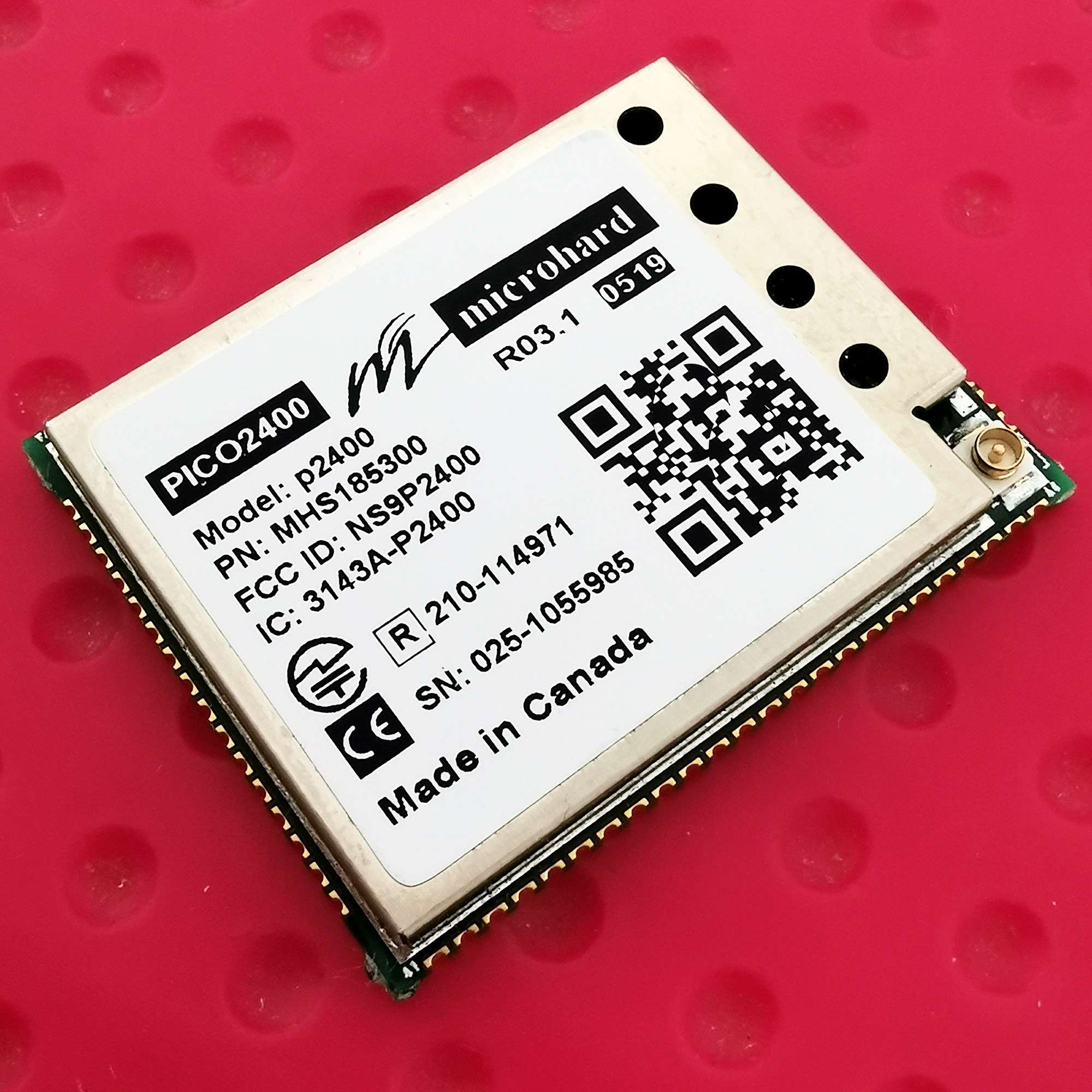 Microhard P2400 radio module 2 4G hopping 1W power 50KM MHS185300
