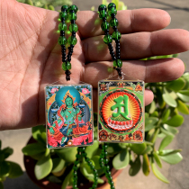 Green Tara all-in-one Leng Yan Mantra pendant color print pendant talisman 3D stand Sanskrit seed word