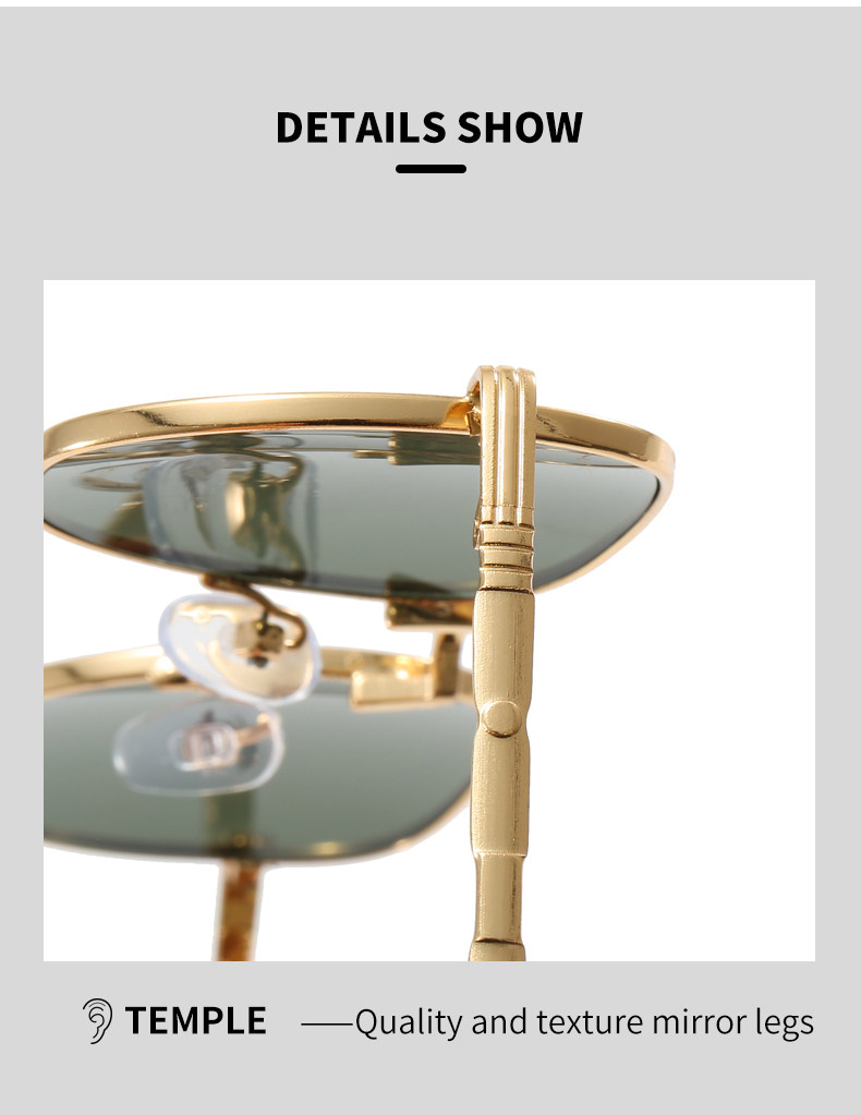 CLEAKOO太阳镜男女通用经典款多边框墨镜潮流金属太阳眼镜AD-T009详情12