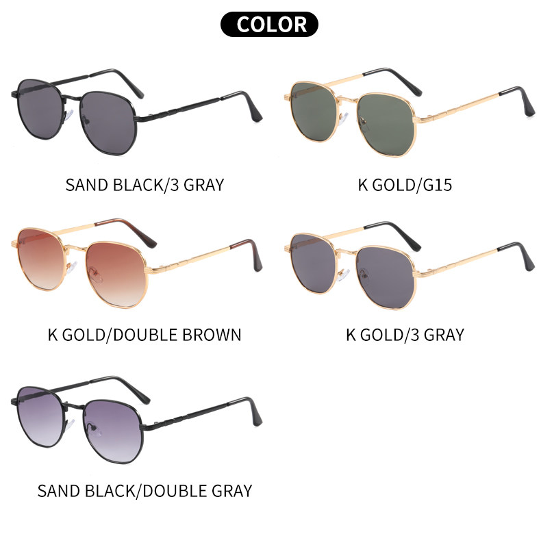 CLEAKOO太阳镜男女通用经典款多边框墨镜潮流金属太阳眼镜AD-T009详情5