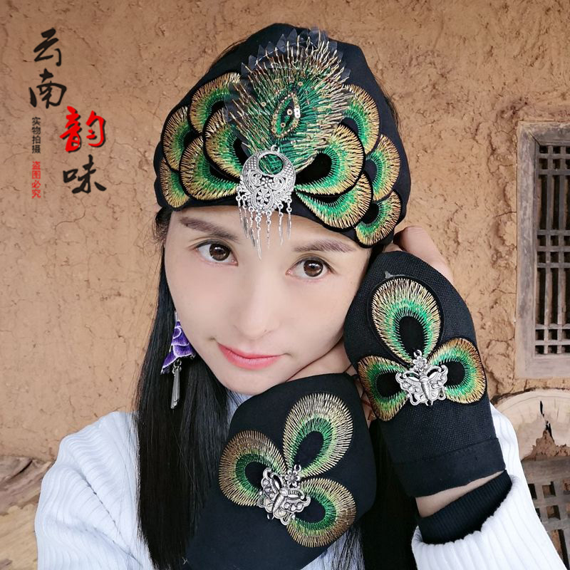 Yunnan ethnic wind original female embroidered cap Baotou cap New cotton linen embroidery retro headscarf hat
